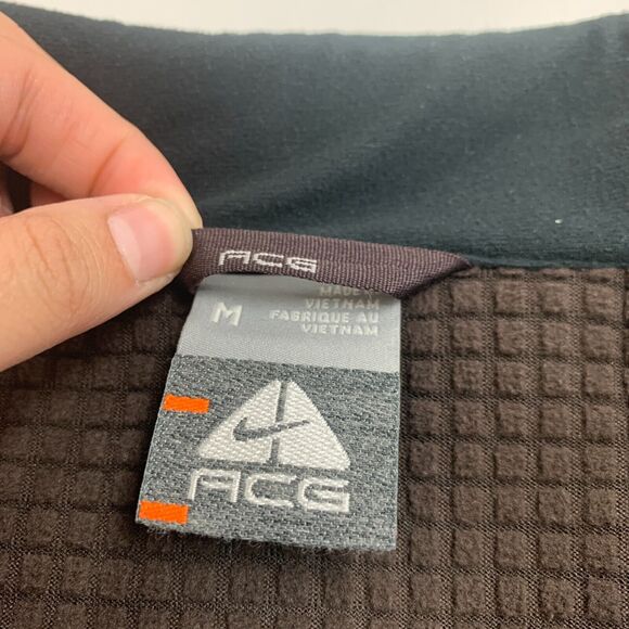 Nike ACG Jacket Womens M Medium Wool Blend Brown Full Zip Microfleece Lined - Picture 8 of 12